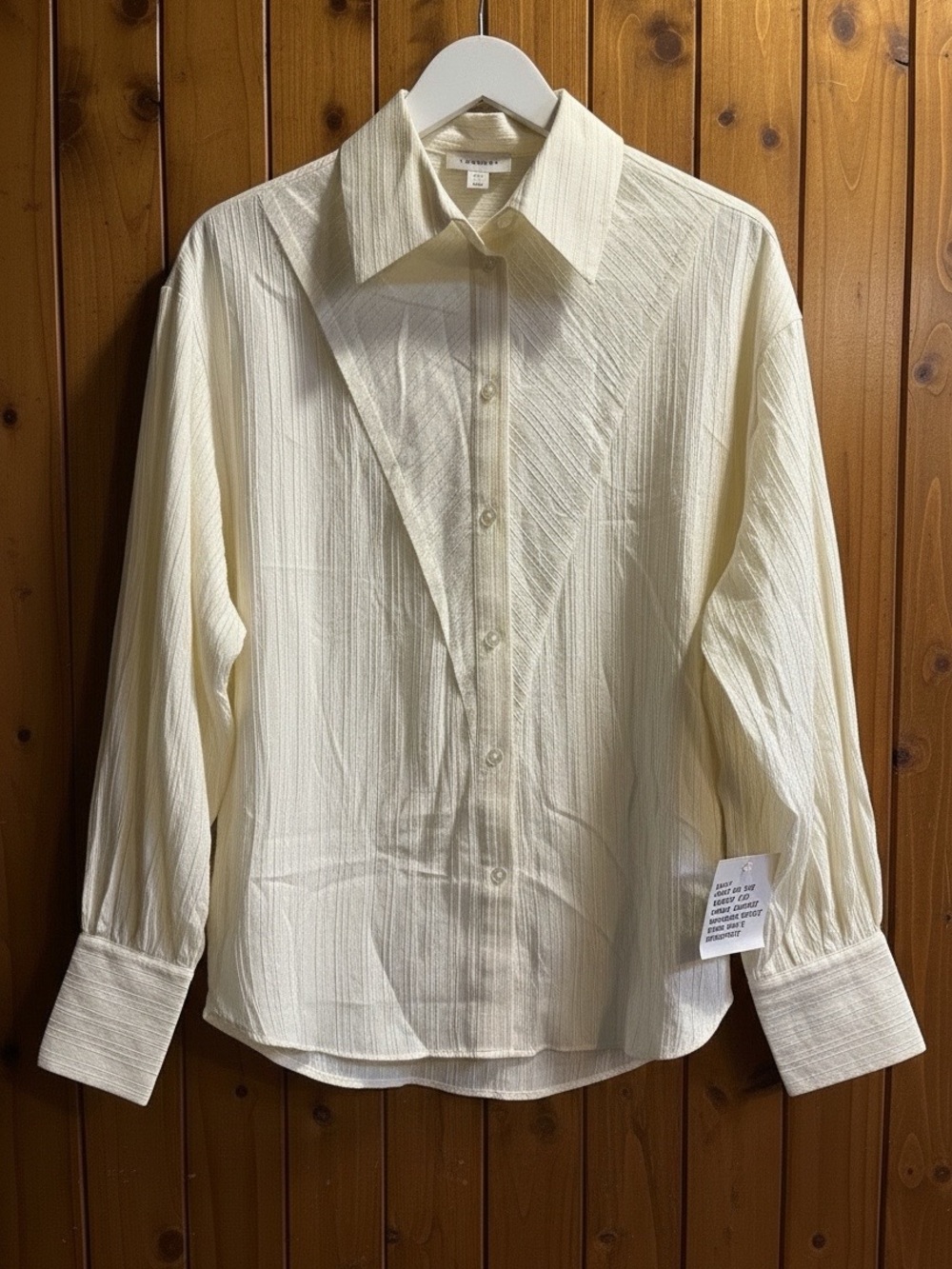 NWT Topshop SZ 6 Pale Yellow Textured Button-Down w/Ruffle Detail